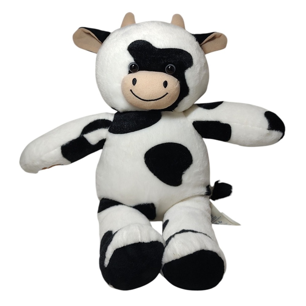 Build‎ A Bear Workshop Cow Plush Black and White June 2022 Farm Life
